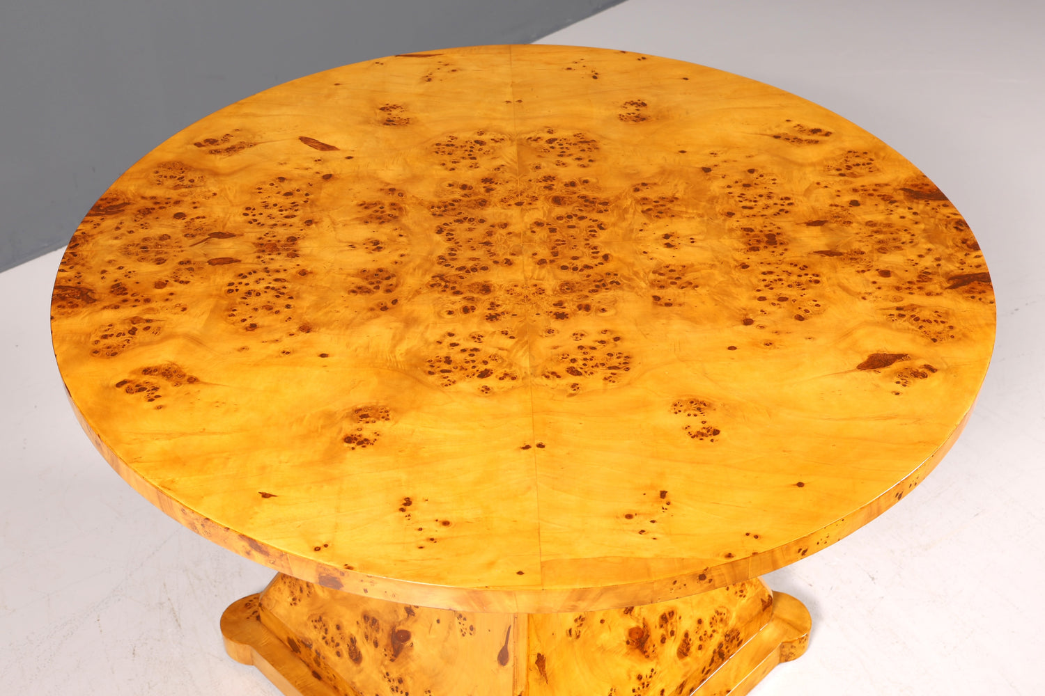 Dreamy round Art Deco style dining table, antique style birch kitchen table, dining room table