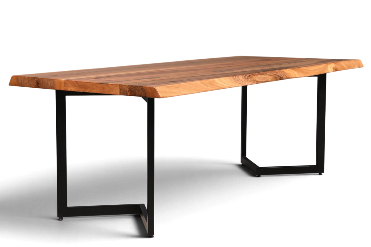Traumhafter Nussbaum Tisch 220cm-95cm Esszimmer Tisch Baumkanten Platte massiv Holz Küchentisch