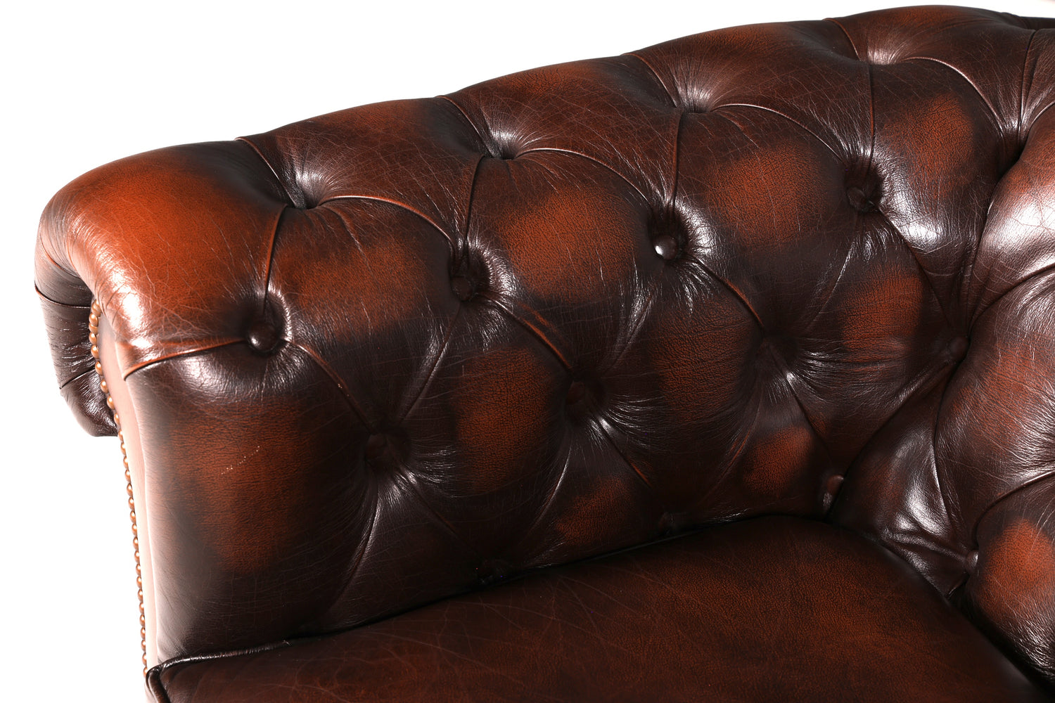 Elegante originele Centurion Chesterfield-fauteuil Engelse armleunfauteuil herenfauteuil leren fauteuil Engeland