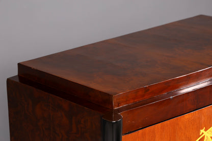 Traumhaftes Art Deco Design Highboard Schrank Kommode Wäscheschrank Vertiko Sun Cabinet