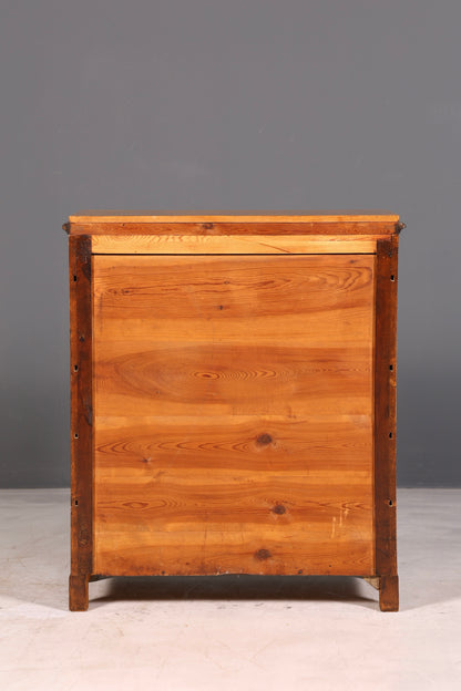 Beautiful antique Biedermeier chest of drawers, vertiko, birch, circa 1850, solid wood