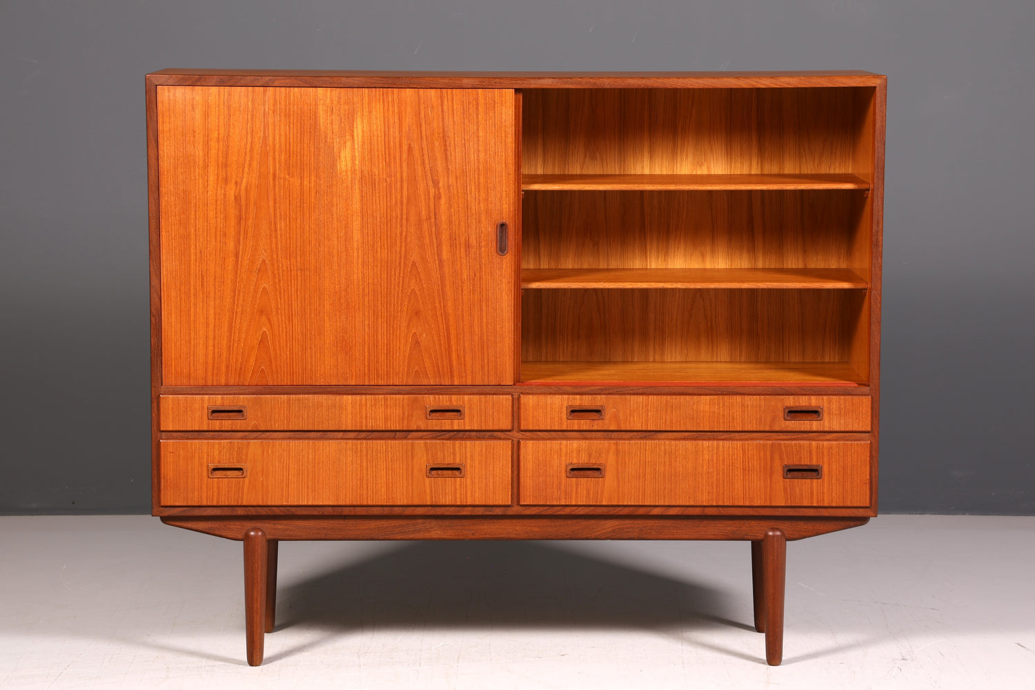 Edles Mid Century Sideboard Vintage Schrank Retro Highboard Danish Design Teak Holz Kommode Designer