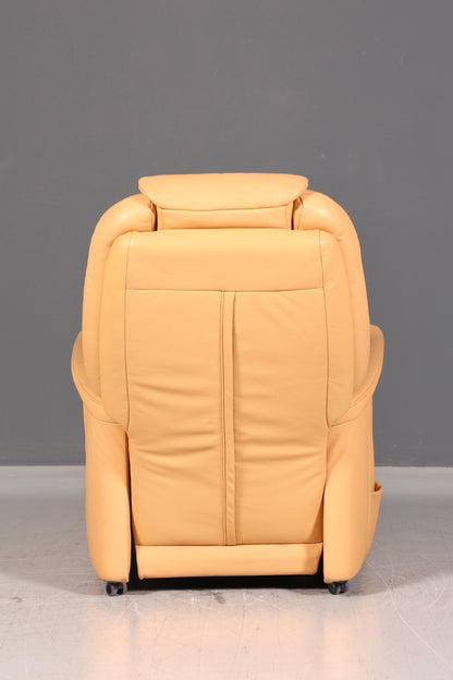 Prachtige Himolla-relaxfauteuil van echt leer, beige tv-fauteuil, relaxfauteuil met ligfunctie, vintage