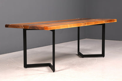 Wunderschöner Epoxidharz Tisch 220-90 cm Epoxy Nussbaum massiv Holz Esszimmer Tisch