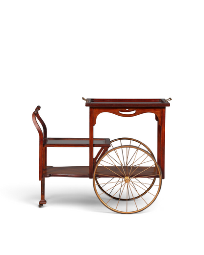 Wunderschöner filigraner Jugendstil Servierwagen Antik Glas Barwagen Teewagen um 1910