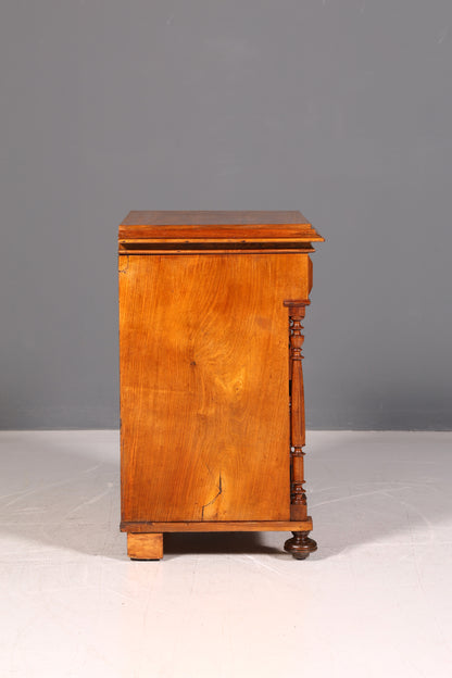 Wunderschöner Gründerzeit Schrank Louis Philippe Nussbaum Kommode um 1880 Vertiko Highboard Antik
