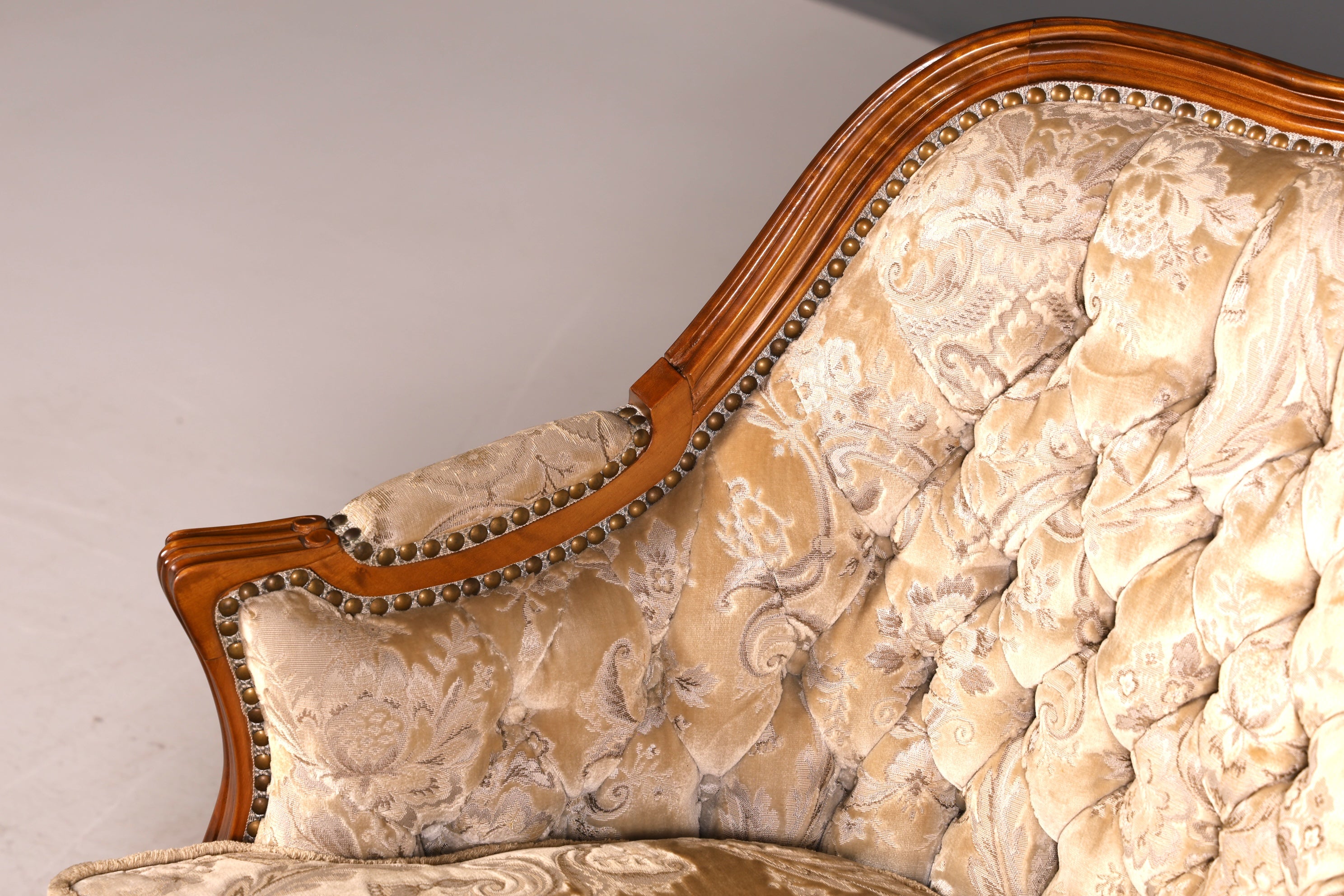 Wunderschöner Chippendale Armlehnsessel Barock Stil Sessel Armchair Samt Stoff Sessel 2 von 2