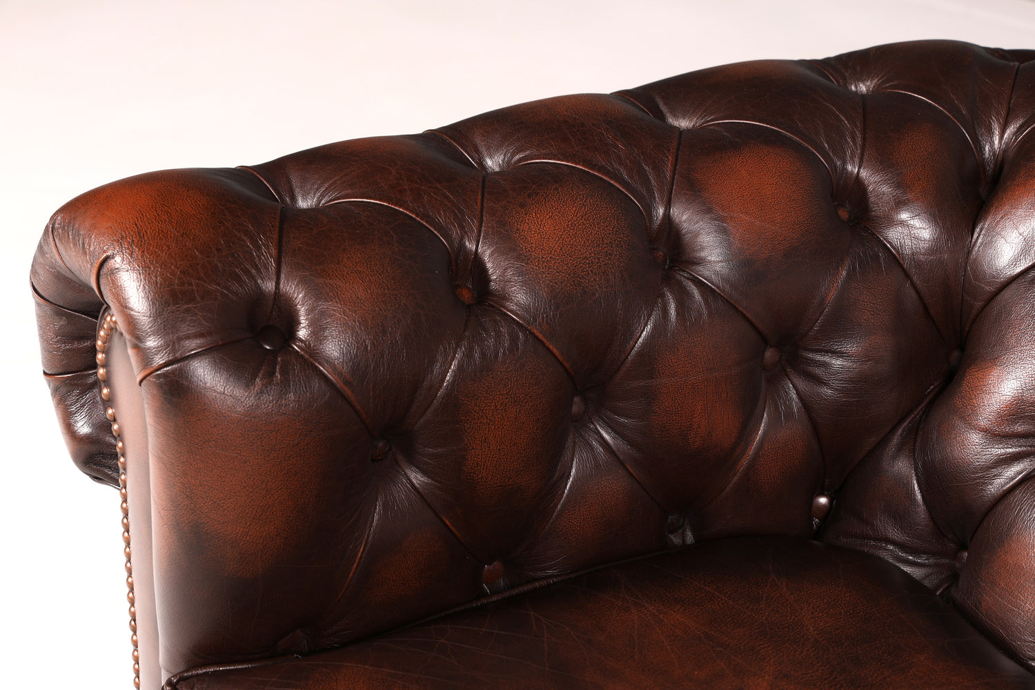 Wunderschönes Original Centurion Chesterfield Sofa 2-Sitzer Couch England echt Leder Polstersofa Ledersofa