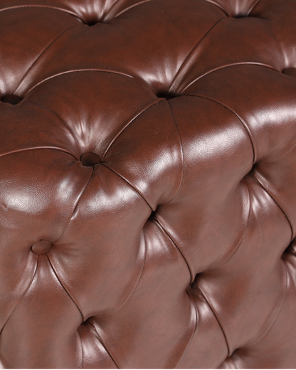 Edler Chesterfield Stil Hocker Fusshocker UK Braun Fussablage