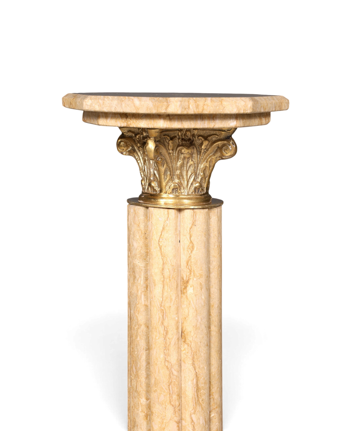 Wunderschöne Barock Stil Säule Louis XV Marmor Blumensäule Naturstein Beige Sockel Ablage 1 von 2