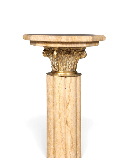 Wunderschöne Barock Stil Säule Louis XV Marmor Blumensäule Naturstein Beige Sockel Ablage 1 von 2