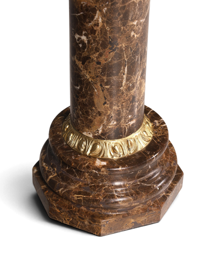 Wunderschöne Barock Stil Säule Louis XV Marmor Blumensäule Naturstein Braun Sockel Ablage 1 von 2