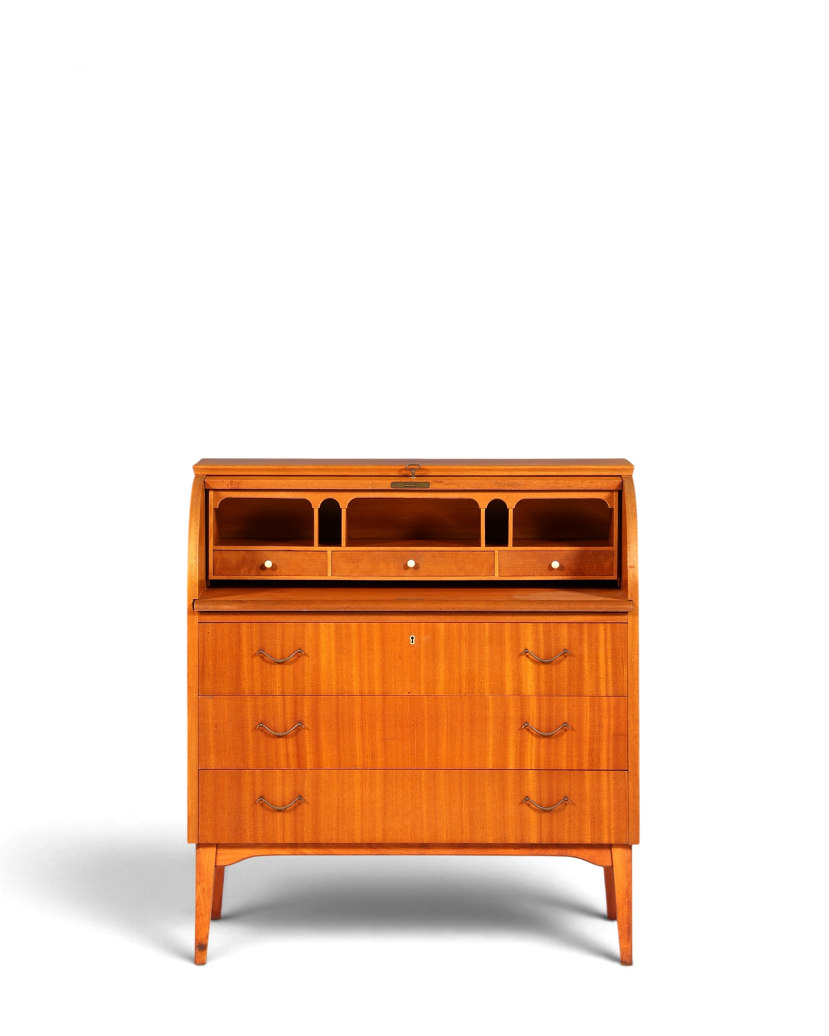 Wunderschöner Mid Century Rollladen Sekretär echt Holz Büro Schrank Vintage Schreibkommode