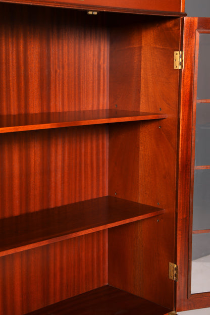 Beeindruckender Maritimer Vitrinenschrank Englischer Schrank echt Holz Bibliothek Englische Anrichte