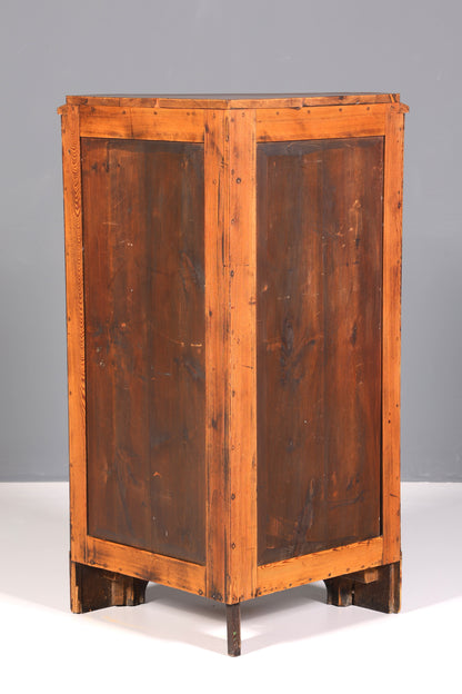 Wunderschöner Biedermeier Eckschrank Vertiko Antik Mahagoni Schrank um 1860