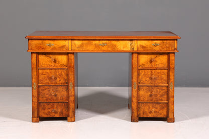 Wunderschöner Art Deco Schreibtisch Nussbaum Antik Massiv Holz Bürotisch Office Table Vintage