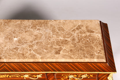 Dreamy Baroque style console table, marble, antique style inlaid console