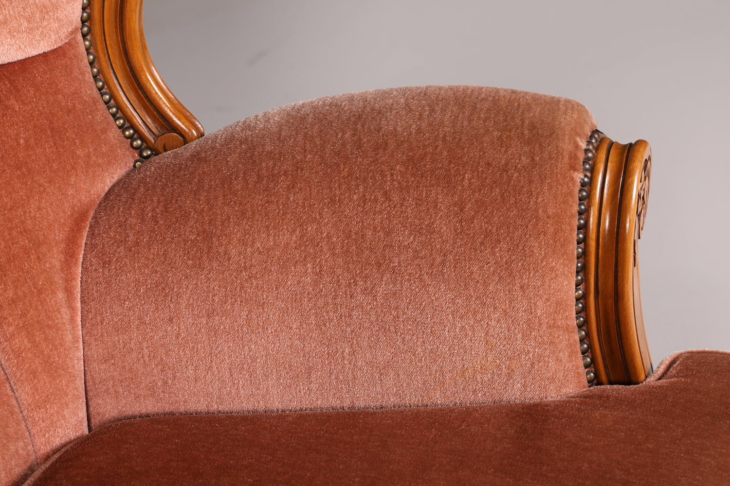 Edler Chippendale Armlehnsessel Barock Stil Samt Stoff Sessel Armchair Rococo Antik 4 von 4
