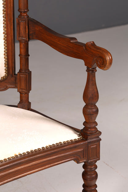 Elegante zitbank in neorenaissancestijl, antieke bank uit de Gründerzeit, sofa, gestoffeerde bank, salonbank, zitbank