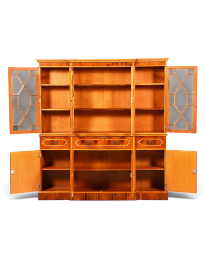 Traumhafte Englische Vitrine Bücherschrank Buffet Antik Stil Englisch Eibe Glasvitrine Bibliothek
