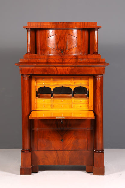 Wunderschöner Original Biedermeier Sekretär um 1860 Kommode Antik Bürokommode Englisch Säulen