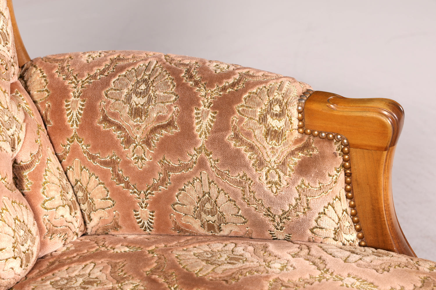 Edler Chippendale Armlehnsessel Barock Stil Sessel Samt Stoff Armchair Antik 1 von 2