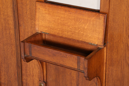 Traumhafte Jugendstil Flur Garderobe Kleiderwand Antik Gründerzeit Spiegel Facettenschliff Massivholz