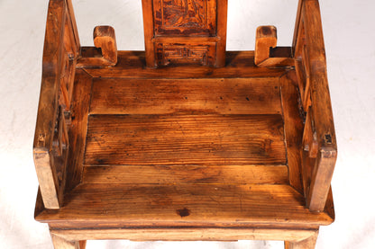 Wunderschöner Chinesischer Armlehnstuhl Stuhl China Ming Stil Qing Dynastie Holzstuhl Antik Asiatischer Sekretär Stuhl