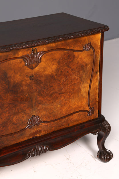 Prachtige Chippendale-kast in barokstijl, klapbare kast, commode, kist, antiek massief hout