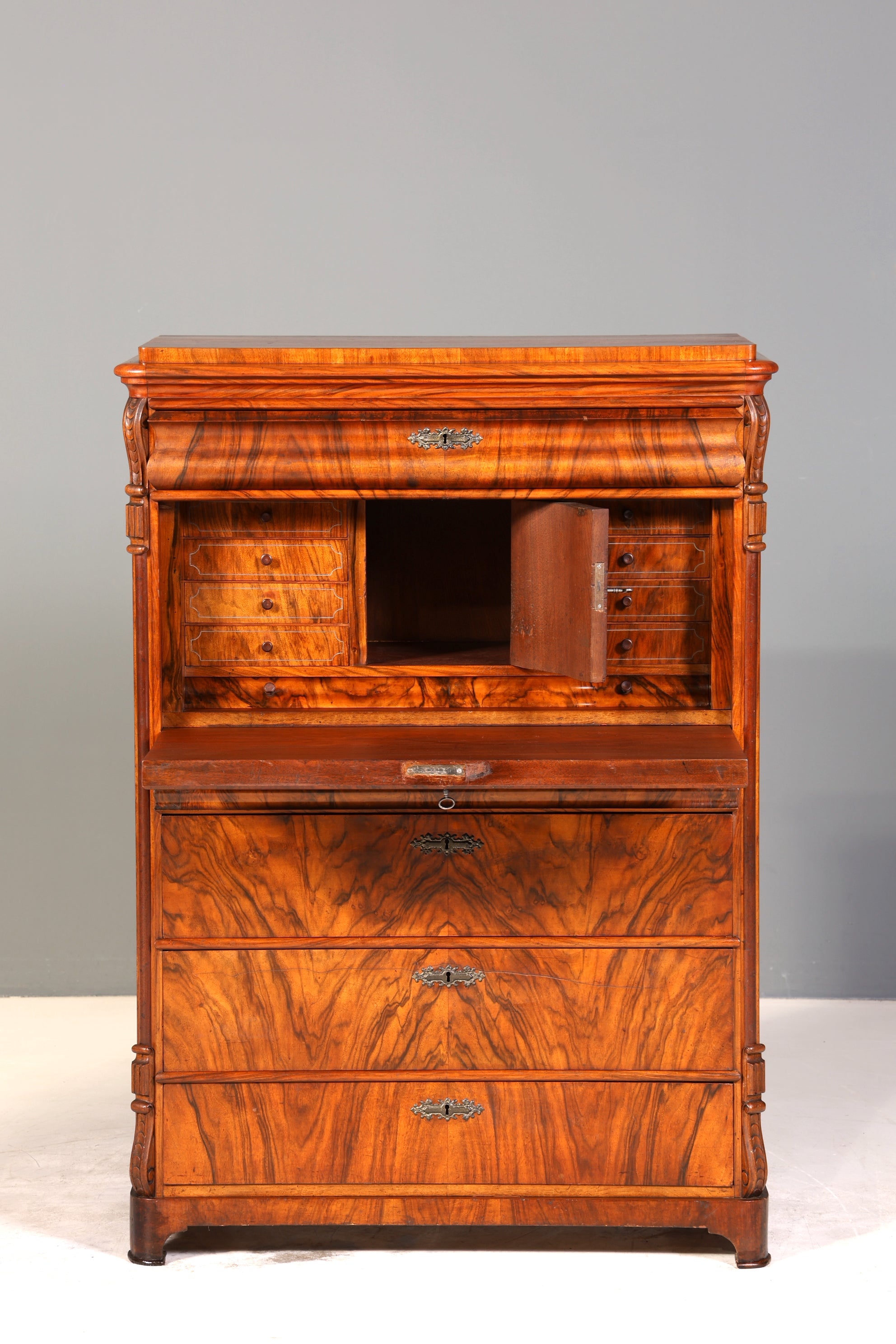 Wunderschöner Louis Philippe Sekretär um 1880 Gründerzeit Antik Schrank Chiffoniere