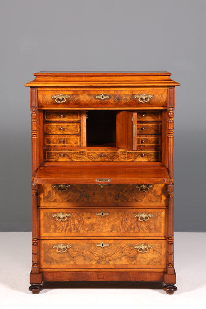 Wunderschöner Gründerzeit Sekretär Vertiko Highboard Louis Philippe Kommode um 1880