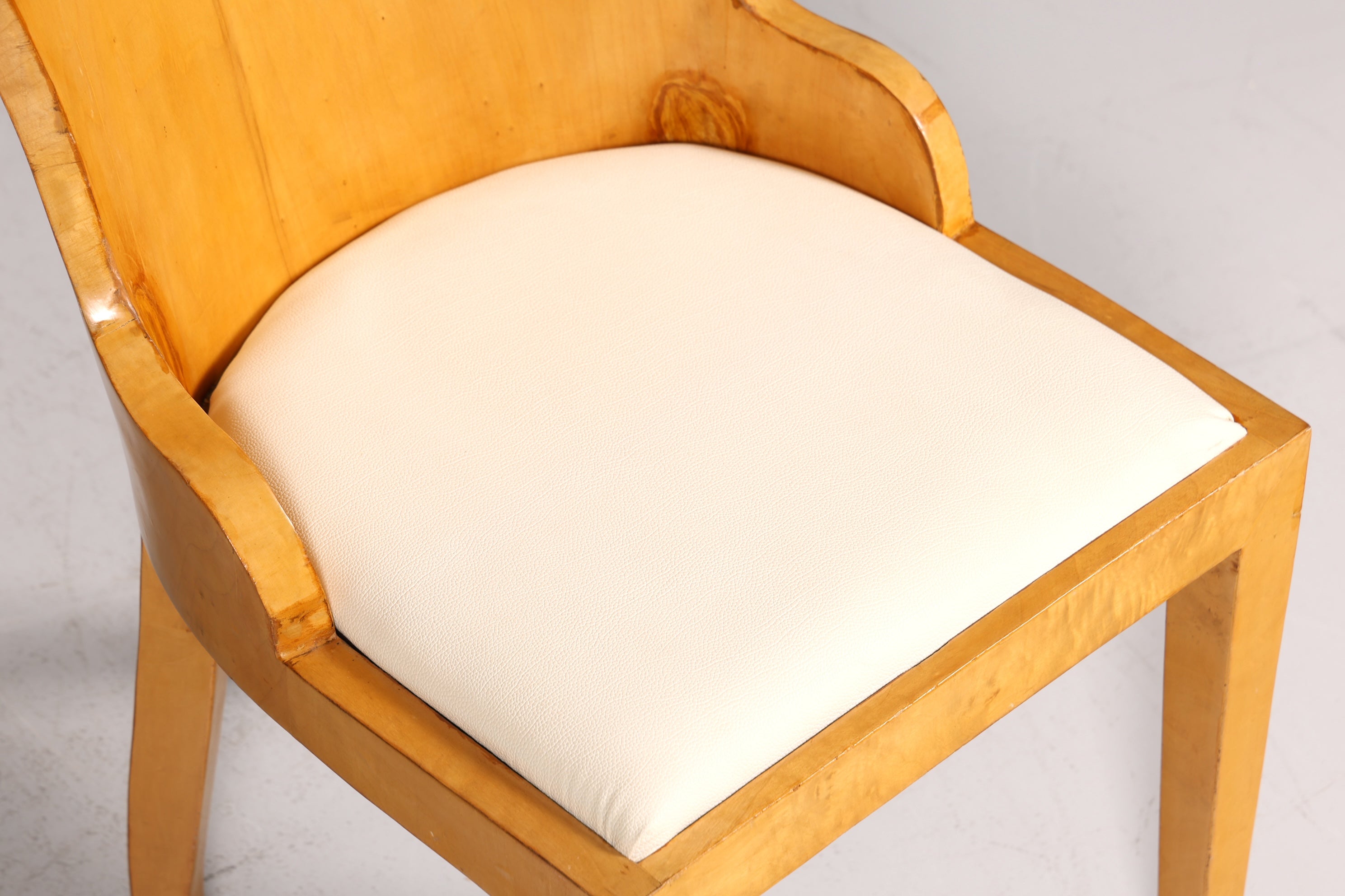 Stilvoller Art Deco Design Stuhl Biedermeier Stil Sekretär Stuhl Birke Esszimmer Stuhl 4 von 4