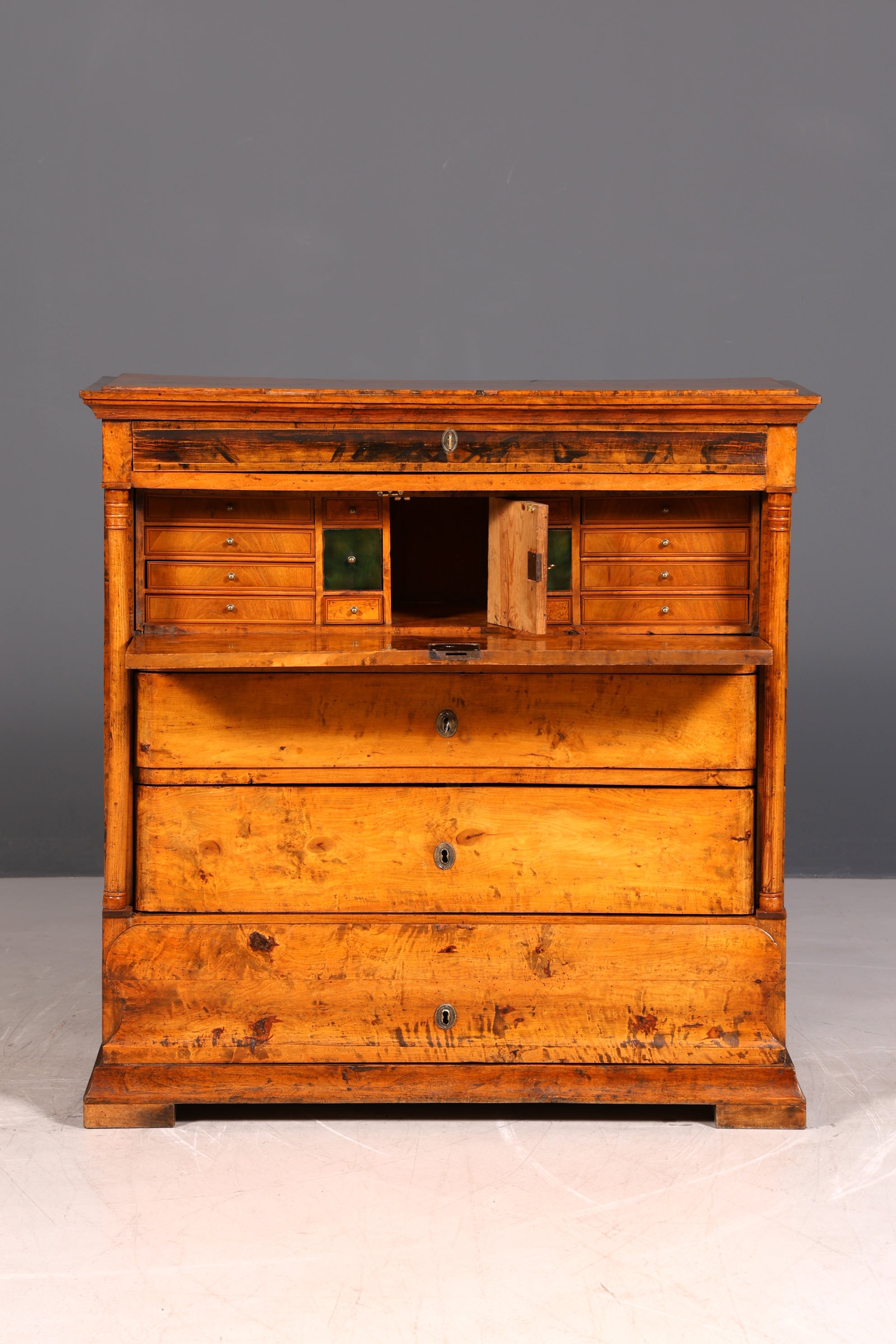 G794 Finish Wunderschöner Original Biedermeier Sekretär um 1860 Englisch Kommode Antik Bürokommode (Kopie)