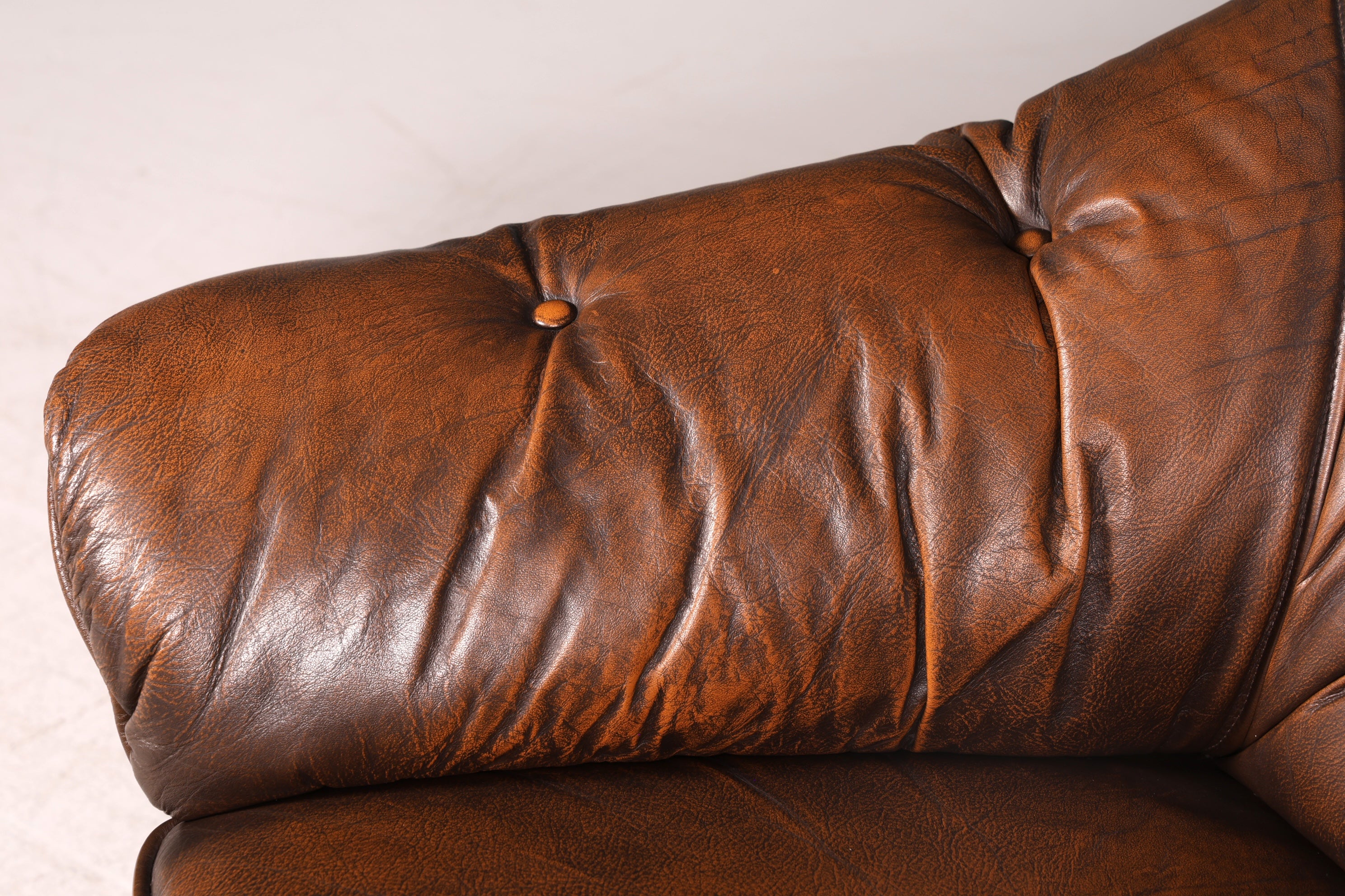 Wunderschöner Chesterfield Sessel mit Hocker Echtleder braun Ledersessel Englisch Vintage