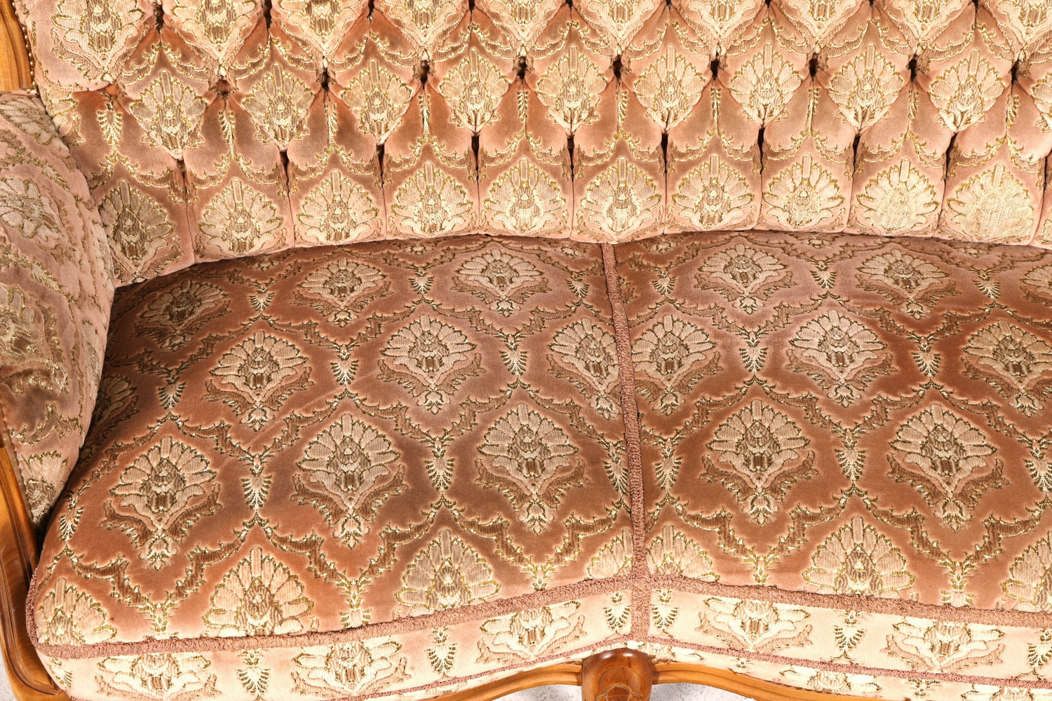 Wunderschönes Chippendale Sofa Barock Stil Couch Samt Stoff 3 Sitzer Antik Vintage