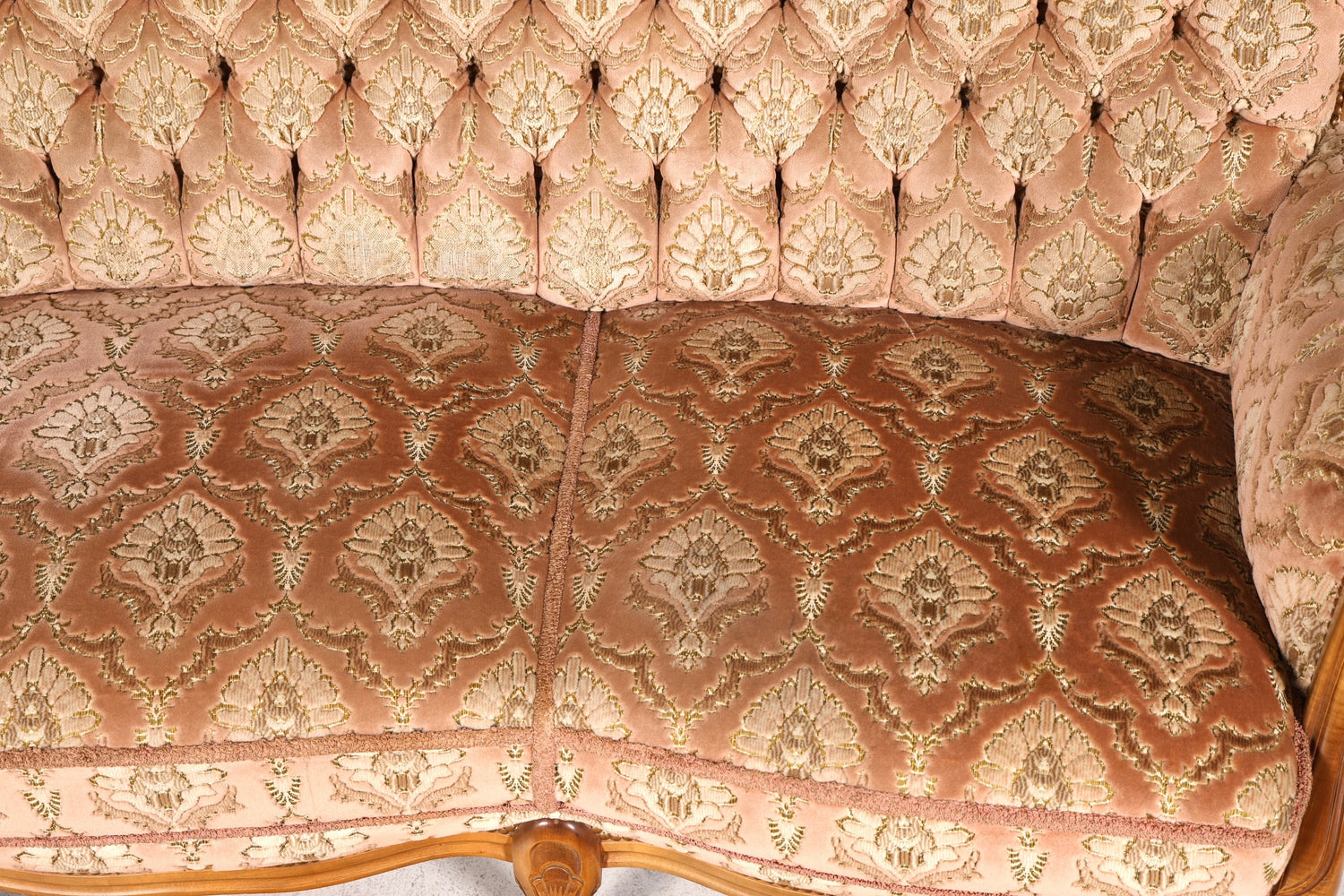 Wunderschönes Chippendale Sofa Barock Stil Couch Samt Stoff 3 Sitzer Antik Vintage