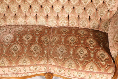 Wunderschönes Chippendale Sofa Barock Stil Couch Samt Stoff 3 Sitzer Antik Vintage