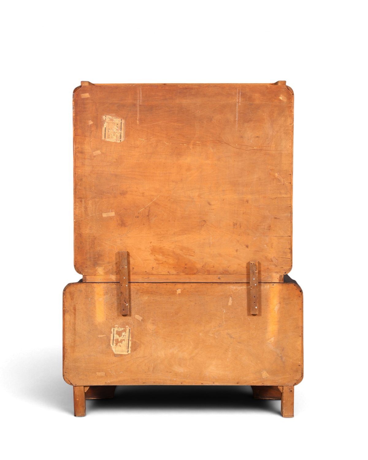 Edle Art Deco Vitrine Nussbaum Vitrine massiv Holz Antik Schrank Regal Vitrinenschrank
