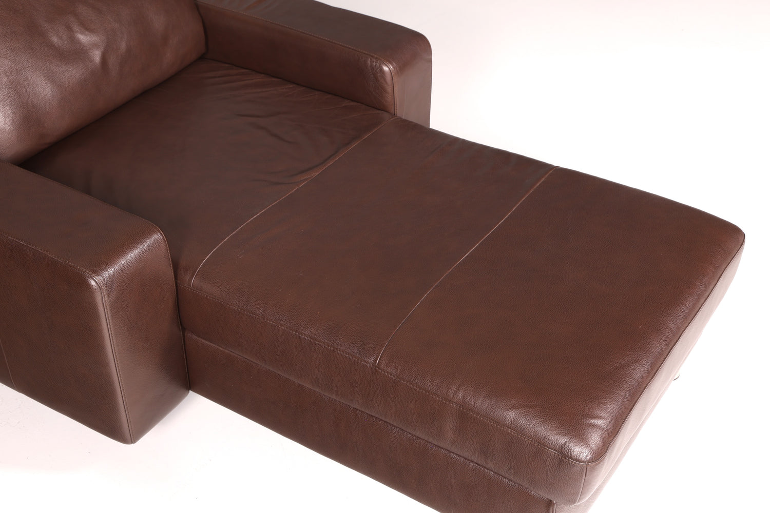 Prachtige Stressless E200 chaise longue van echt leer, bruin, longchair, ottomane, leren bank, relaxfauteuil, vintage