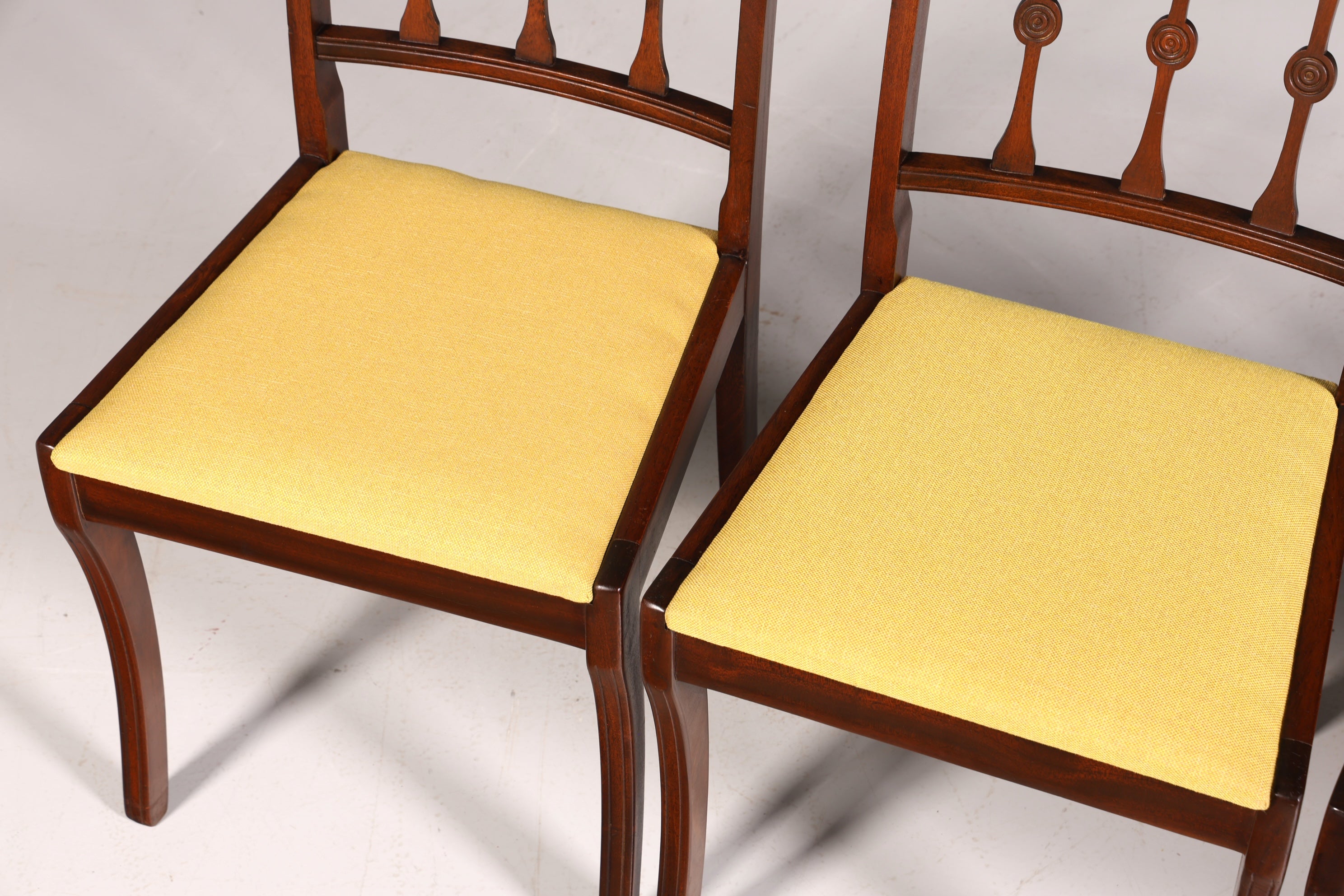 4x Edle Englische Stühle Englisch Dining Chairs Antik 60s Küchenstühle Stuhlset Esszimmer Stühle