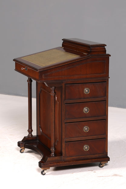 Wunderschöner Englischer Davenport Schreibtisch Desk Sekretär Lederauflage Kommode