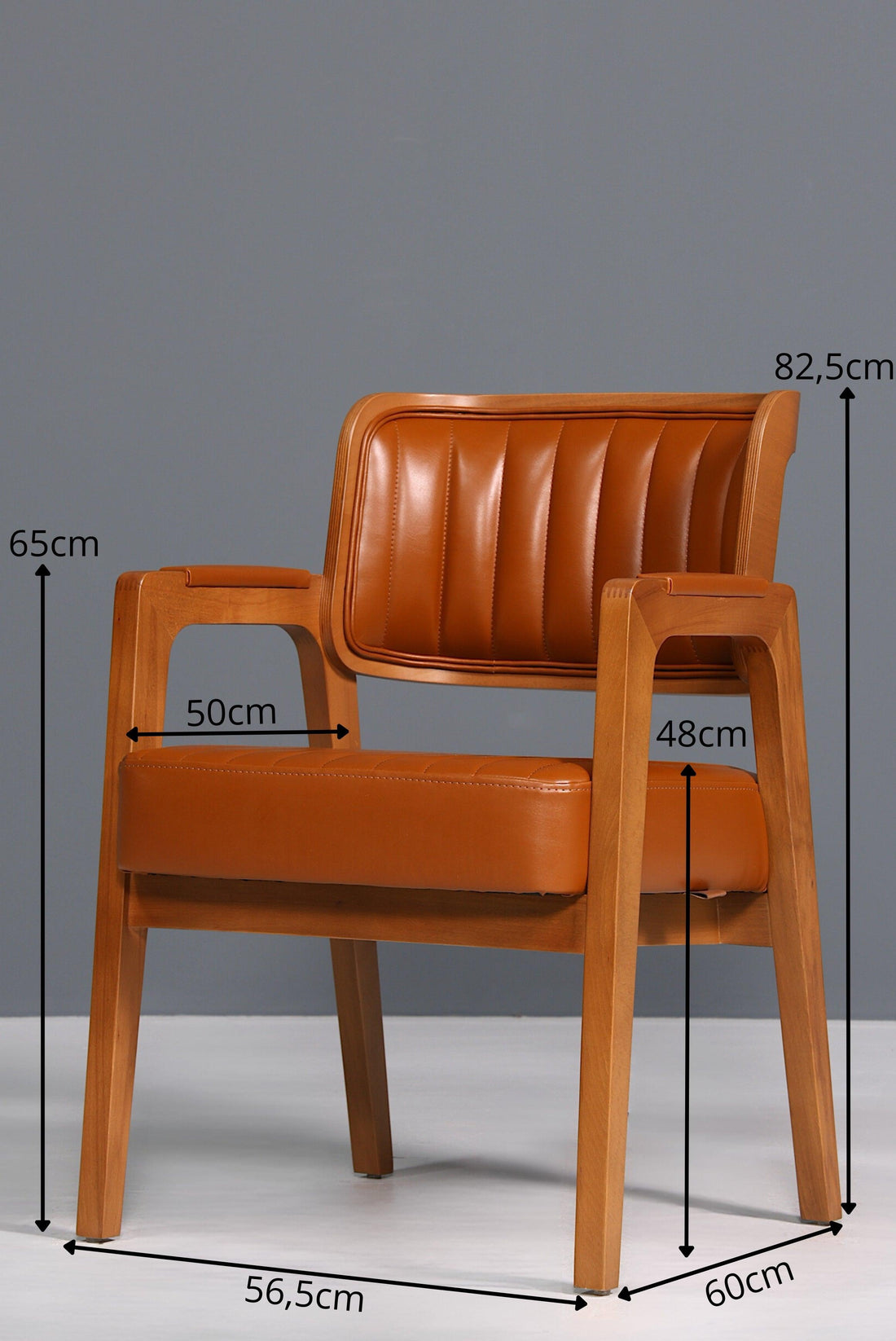 Edler Armlehnstuhl "LIMA" Cognac Esszimmerstuhl mit Korbgeflecht Polsterstuhl Armlehnstuhl Sekretär Stuhl