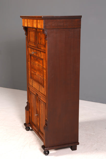 Edler Gründerzeit Sekretär Vertiko Highboard Louis Philippe Kommode Sekretär Schrank um 1880