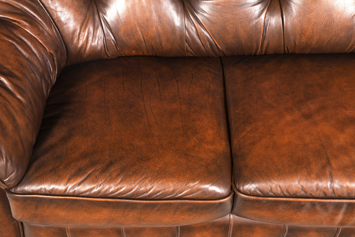 Wunderschönes Original Chesterfield Sofa 3-Sitzer Echt Leder Braun Couch Englisch Vintage