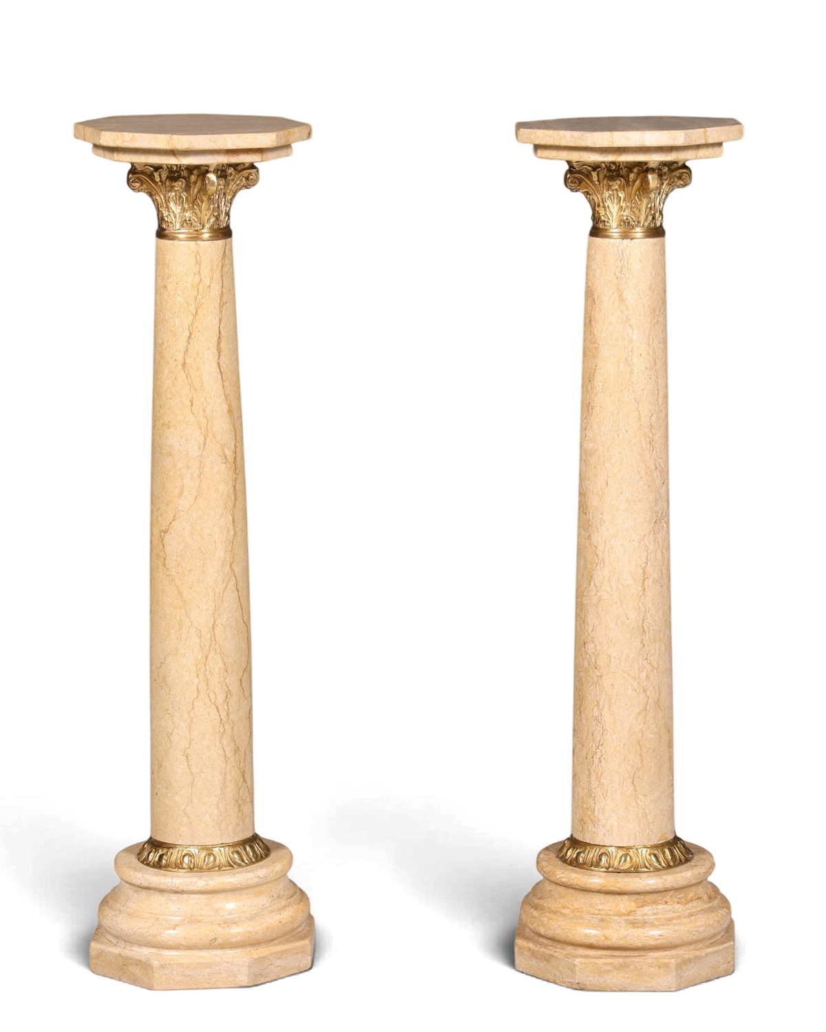 Wunderschöne Barock Stil Säule Louis XV Marmor Blumensäule Naturstein Beige Sockel Ablage 2 von 2