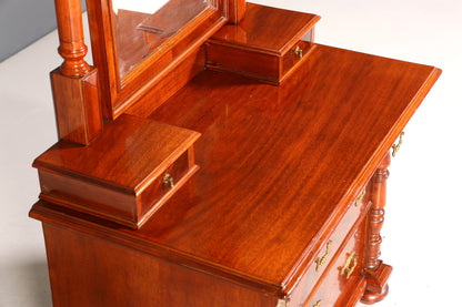 Edle Louis Philippe Kommode mit Spiegelaufsatz Gründerzeit Frisierkommode Holz Schrank Antik Flurschrank um 1880