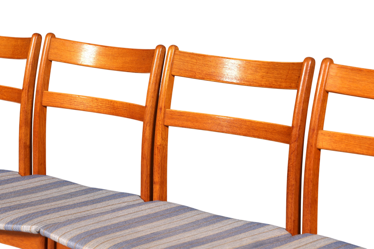 G403 Finish cm 4x Mid Century Teak Holz Stühle Made in Denmark Retro Stuhlset Danish Design Küchenstühle (Kopie)