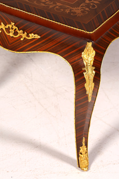 BILDER TAUSCHEN  Traumhafter Barock Stil Couchtisch Intarsien Antik Messing Wohnzimmer Tisch Ablage