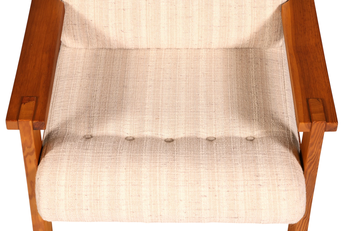 Schlichter Mid Century Sessel Danish Design Armlehnsessel echt Holz Relax Sessel 1 von 2