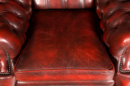 Original Chesterfield Ohrenbackensessel Englisch Leder Herrensessel UK Armlehnsessel Wingback